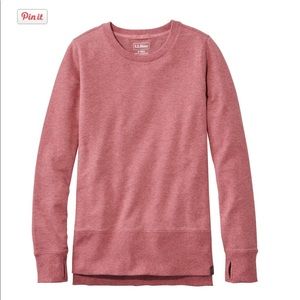 LLBean Womens Bean Split Hem Sweatshirt, Dark Plum Rose Heather, Small